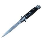 8,75 Zoll italienisches Stiletto Switch Taschenmesser Schwarz