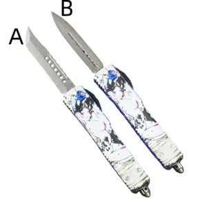 Neues Geisha Straight Out Springmesser - Damaskus,OTF – Bild 3